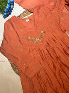 P005_Peach Mul chanderi Salwar set