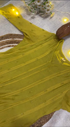 P007_Lemon green Mulchanderi Salwar set